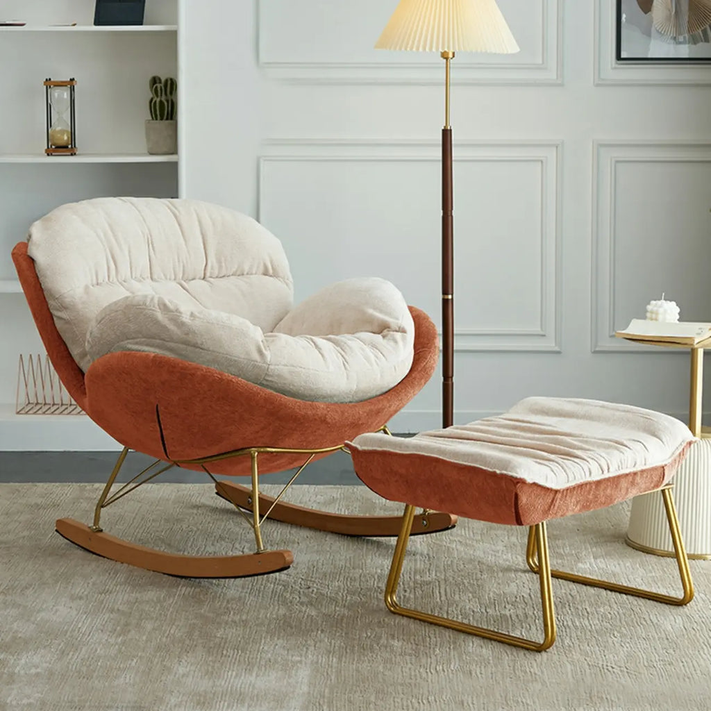 Modern Velvet Ergonomic Upholstered Rocking Chair for Nursery