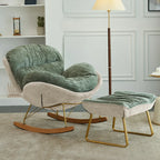 Modern Velvet Ergonomic Upholstered Rocking Chair for Nursery