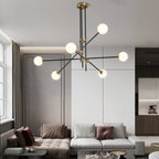 6-Light Black Industrial Sputnik Chandelier