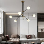 6-Light Black Industrial Sputnik Chandelier