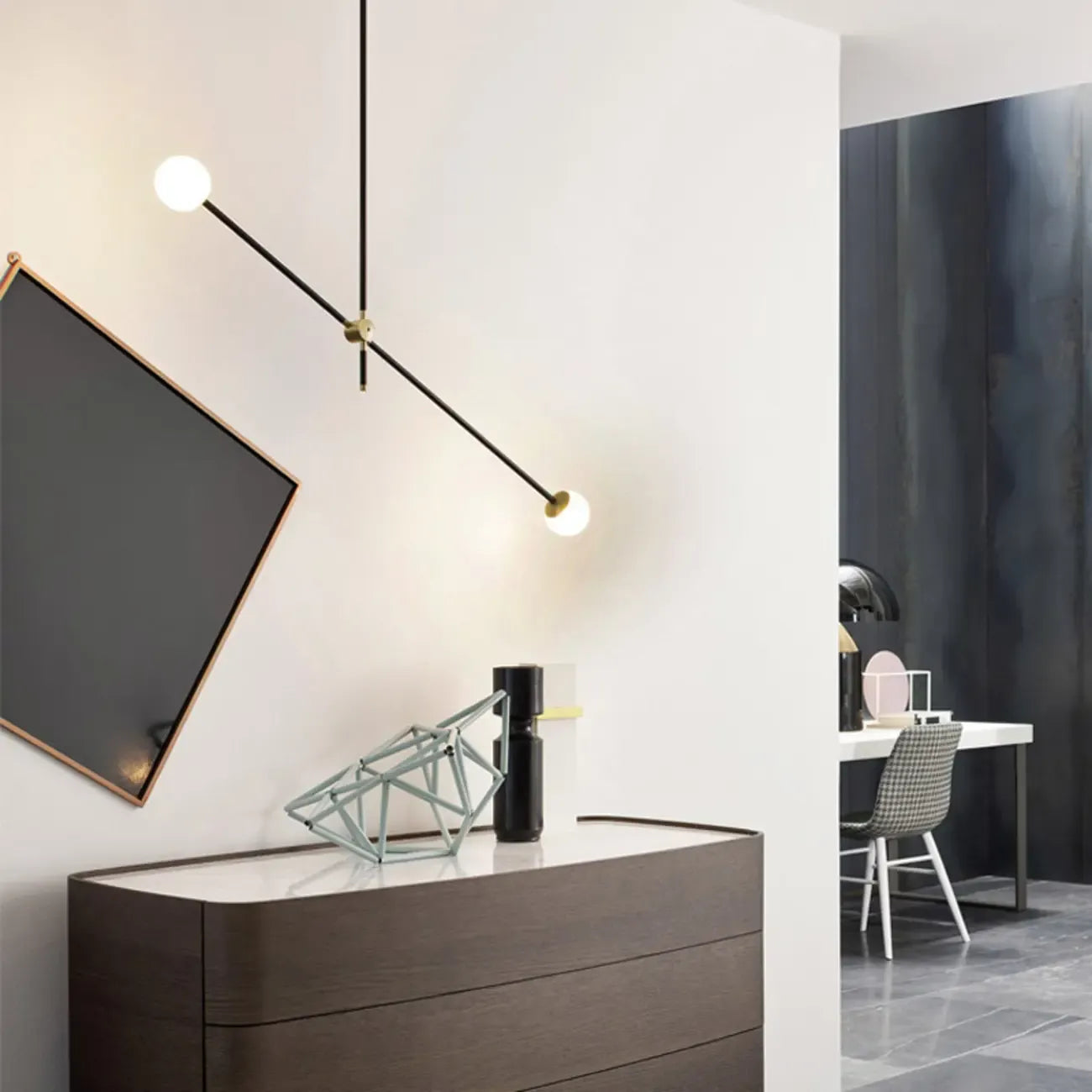 6-Light Black Industrial Sputnik Chandelier