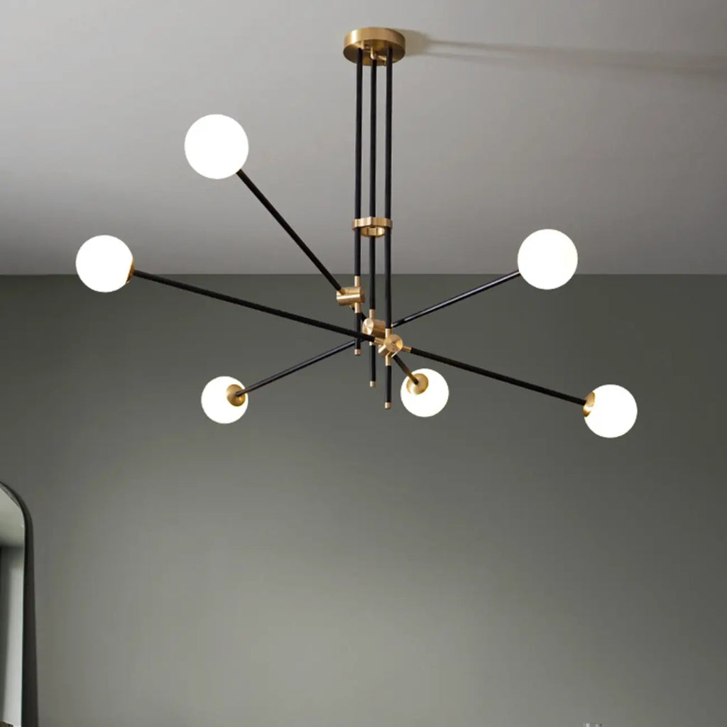 6-Light Black Industrial Sputnik Chandelier