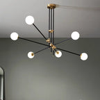 6-Light Black Industrial Sputnik Chandelier