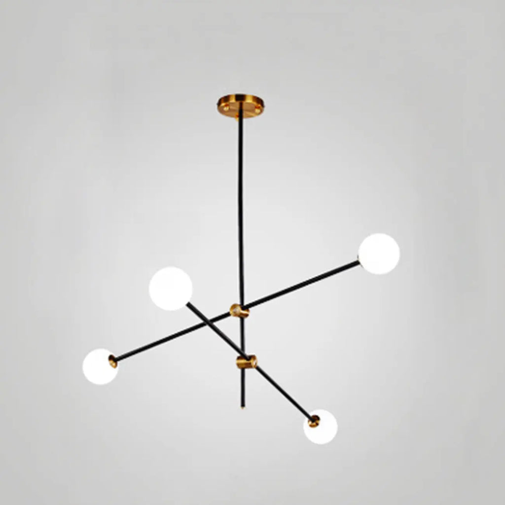 6-Light Black Industrial Sputnik Chandelier
