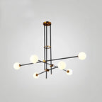 6-Light Black Industrial Sputnik Chandelier