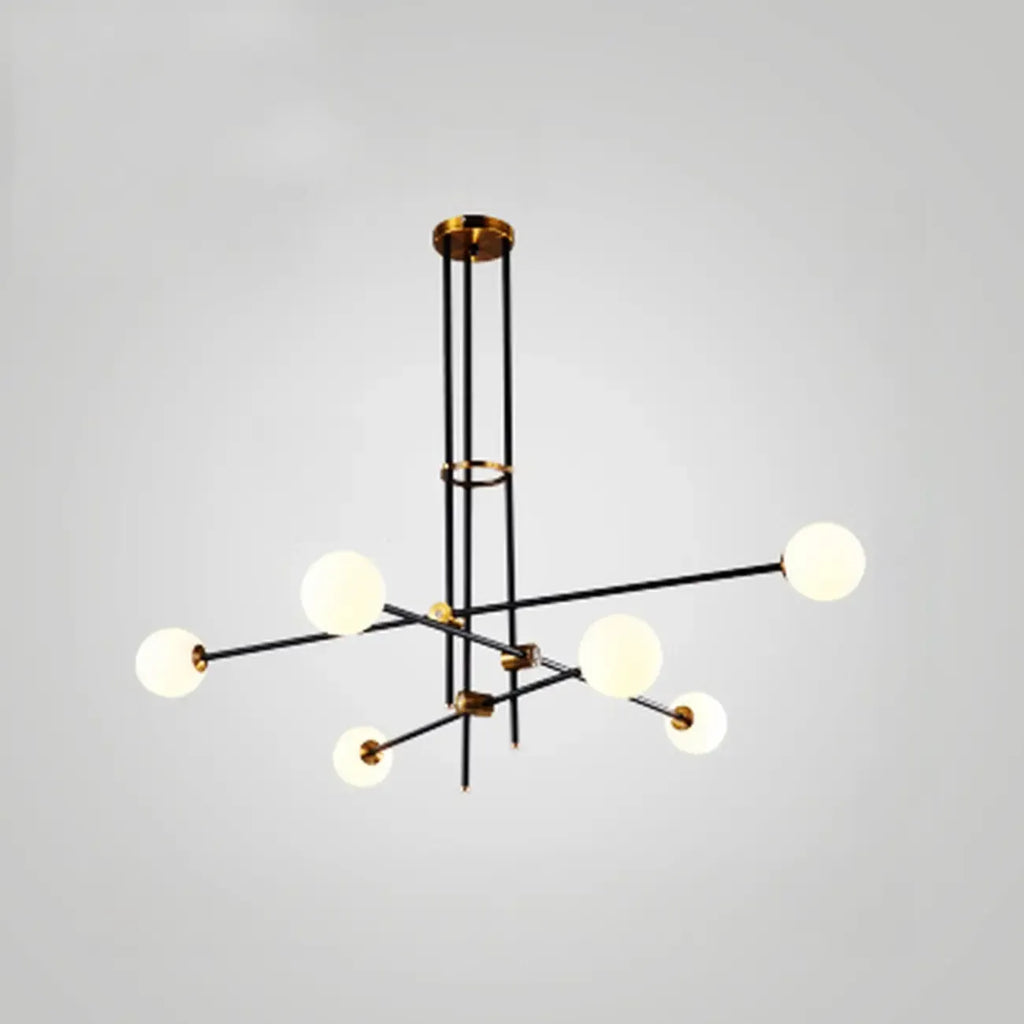 6-Light Black Industrial Sputnik Chandelier