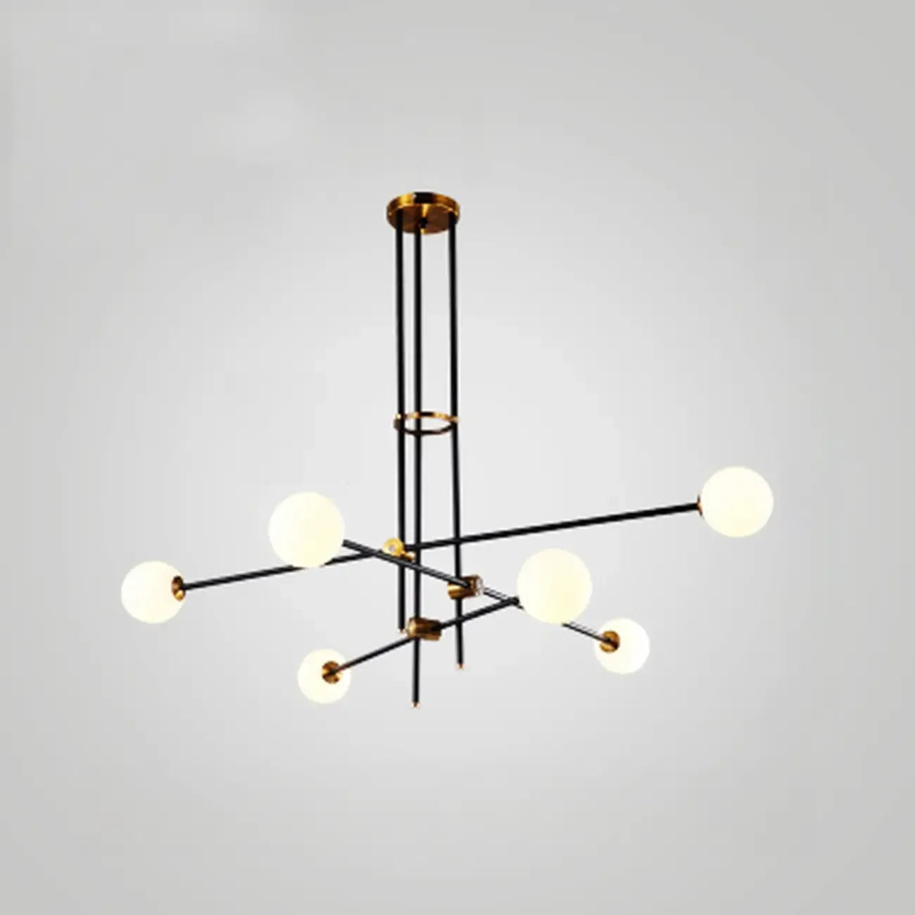 6-Light Black Industrial Sputnik Chandelier