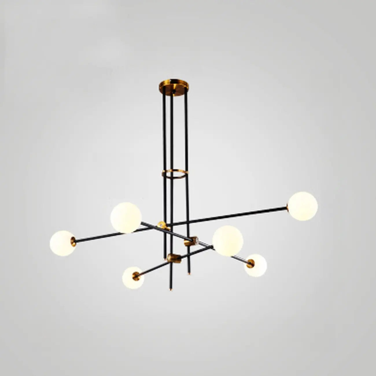 6-Light Black Industrial Sputnik Chandelier