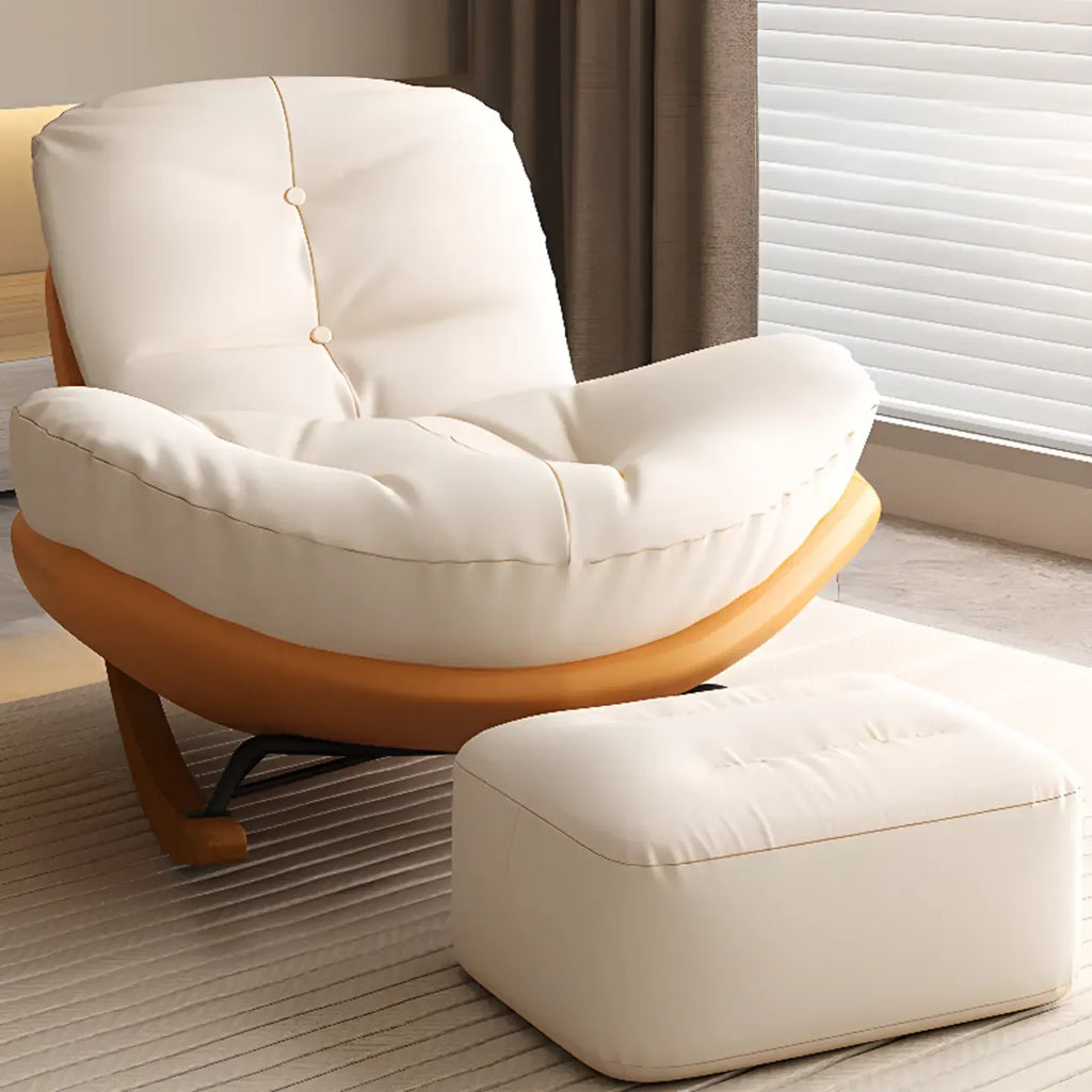 Scandinavian Upholstered Rocking Chair with Optional Ottoman