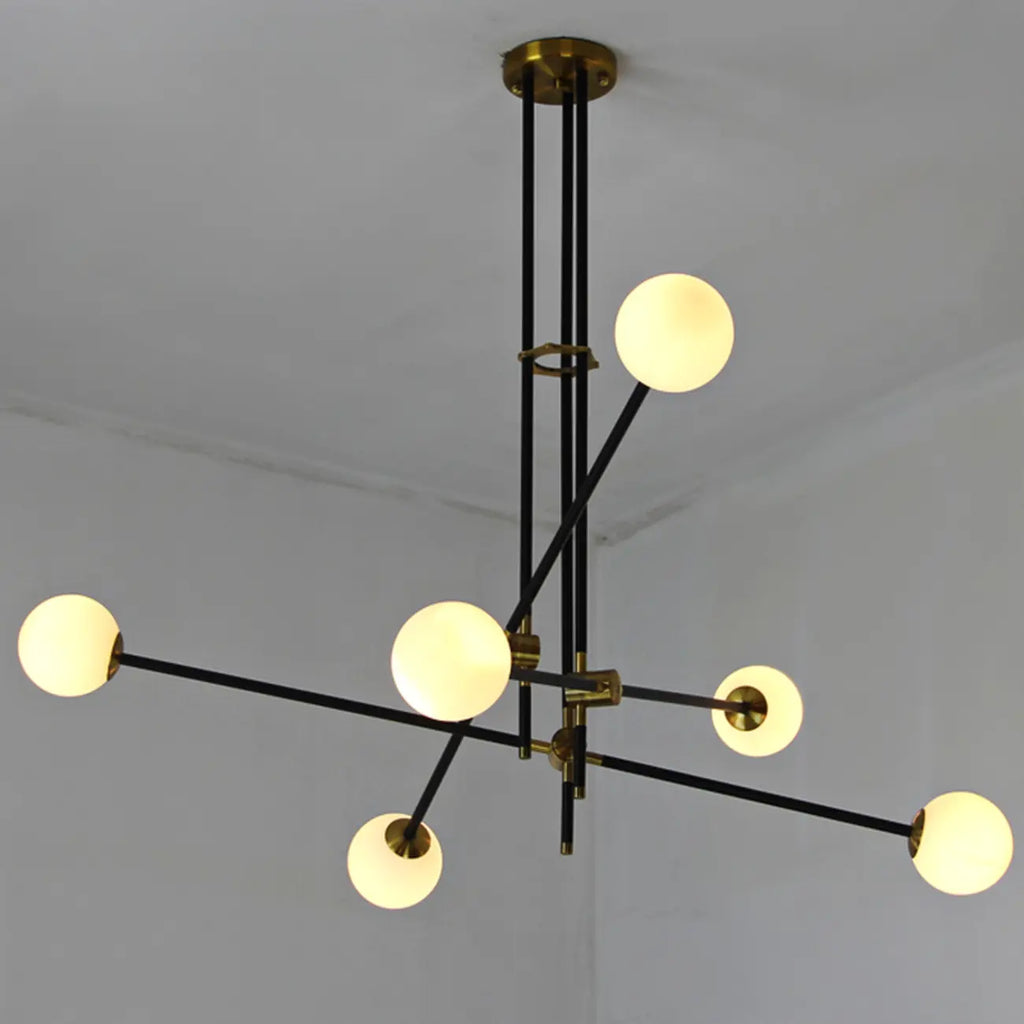 6-Light Black Industrial Sputnik Chandelier