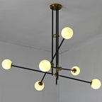 6-Light Black Industrial Sputnik Chandelier