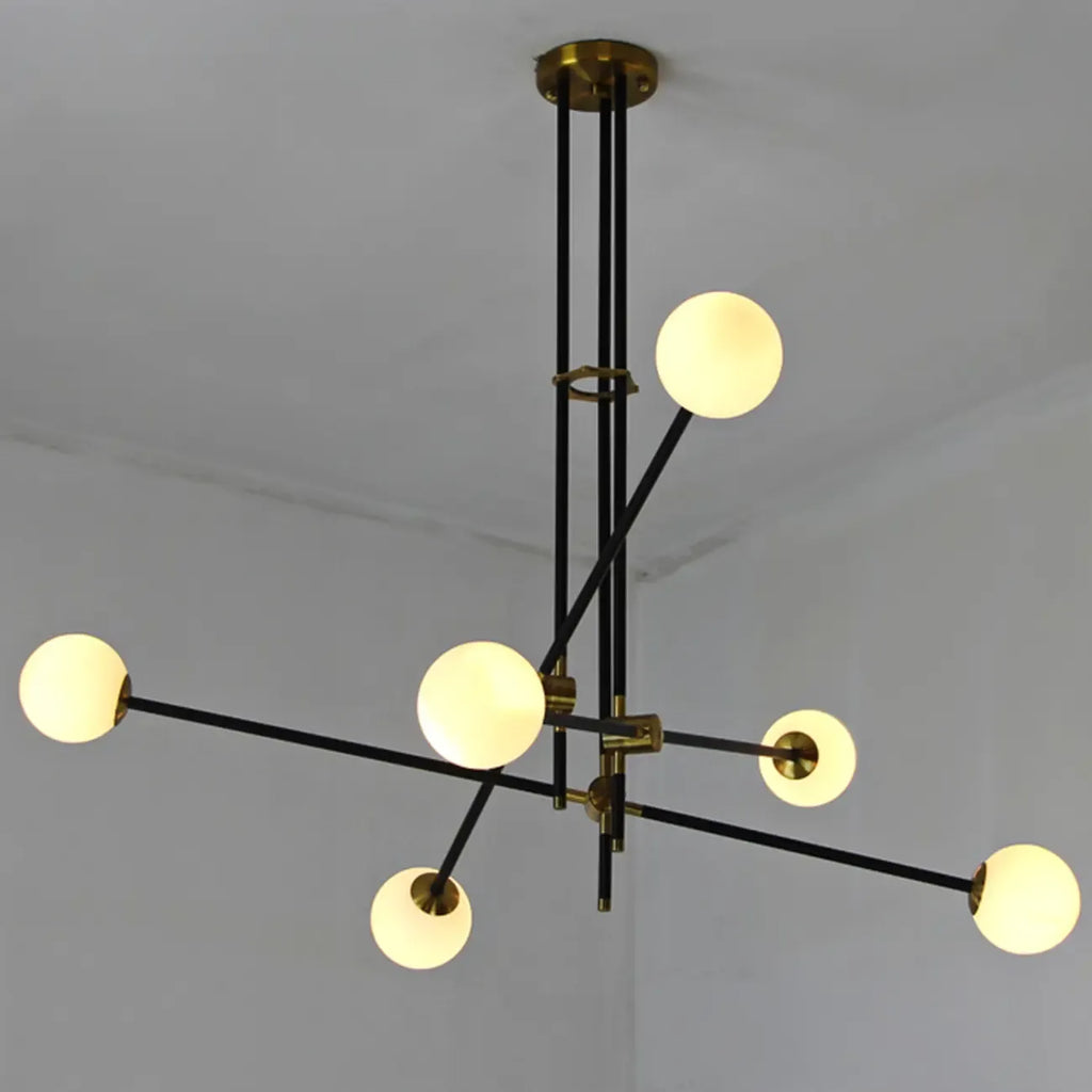6-Light Black Industrial Sputnik Chandelier
