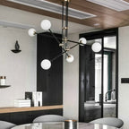 6-Light Black Industrial Sputnik Chandelier