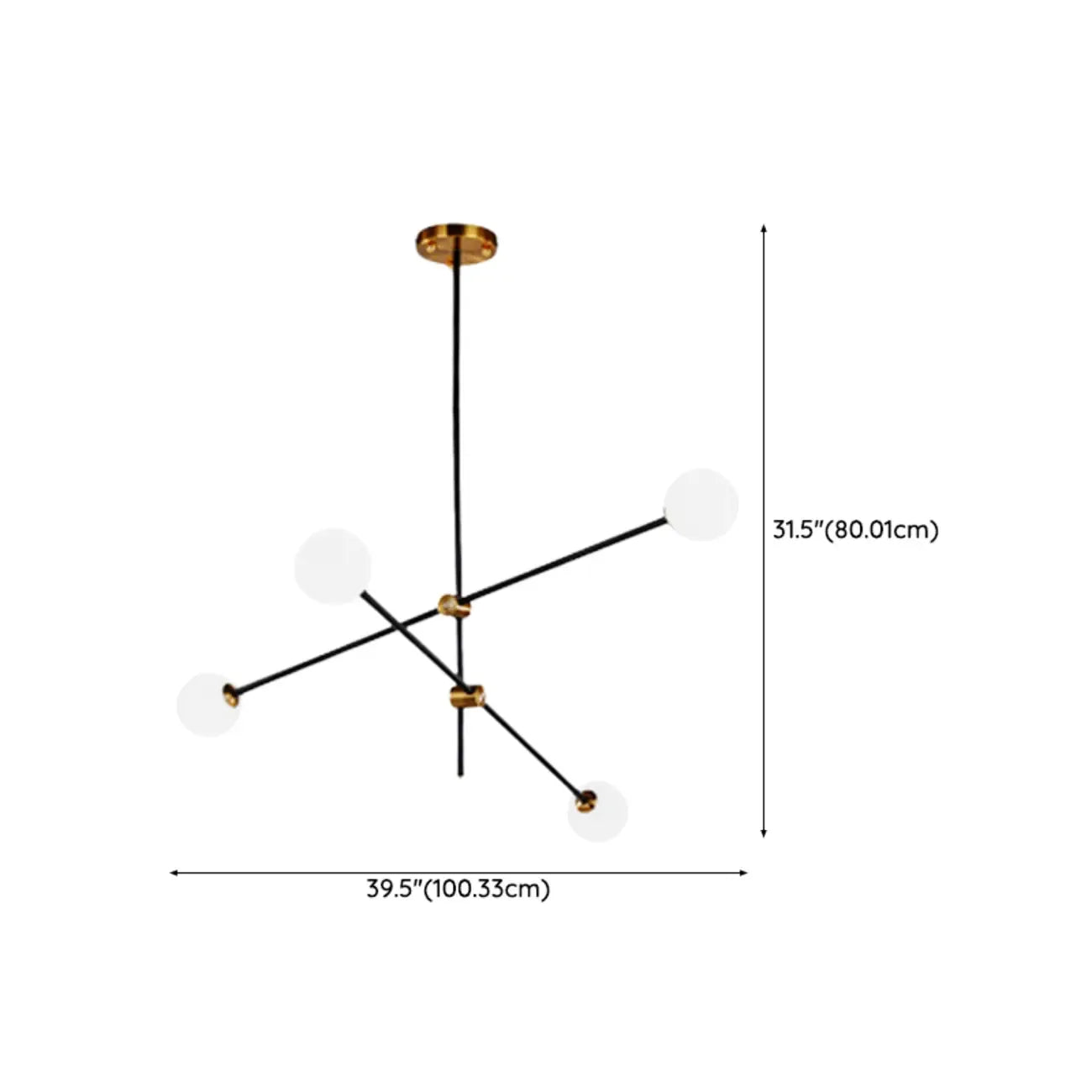 6-Light Black Industrial Sputnik Chandelier