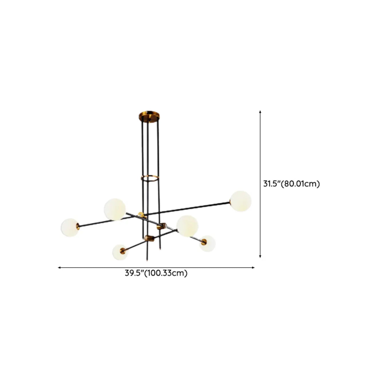 6-Light Black Industrial Sputnik Chandelier