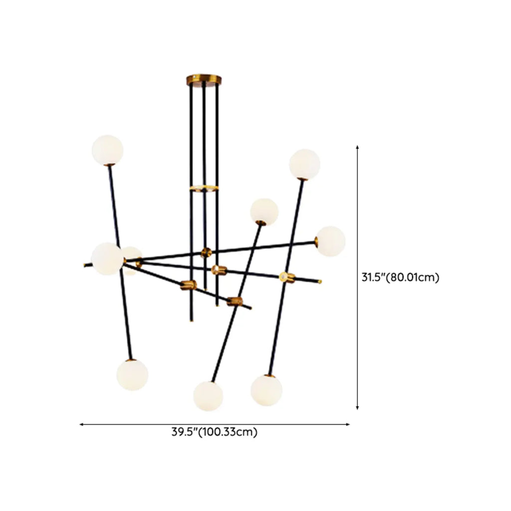 6-Light Black Industrial Sputnik Chandelier