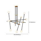 6-Light Black Industrial Sputnik Chandelier