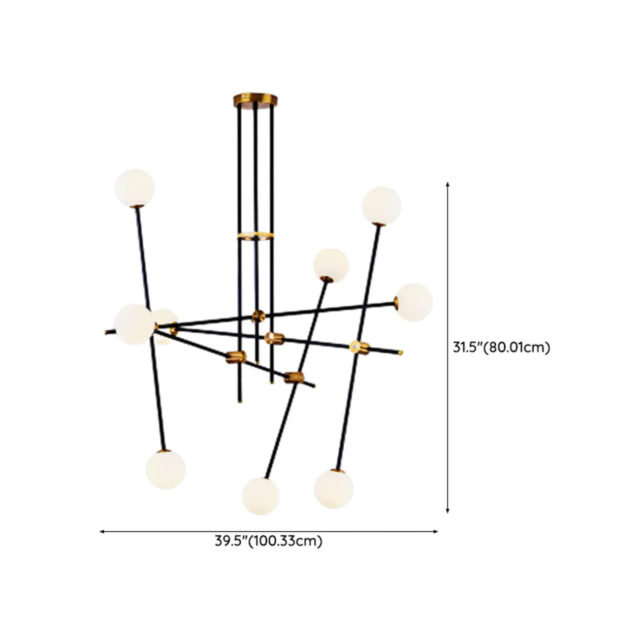 6-Light Black Industrial Sputnik Chandelier