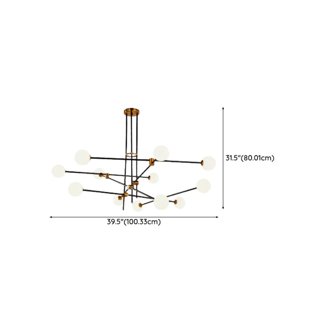 6-Light Black Industrial Sputnik Chandelier