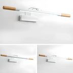 Modern White LED Bathroom Vanity Light with Wood Accent