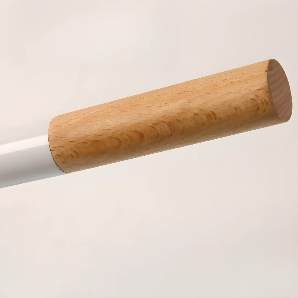 Modern White LED Bathroom Vanity Light with Wood Accent