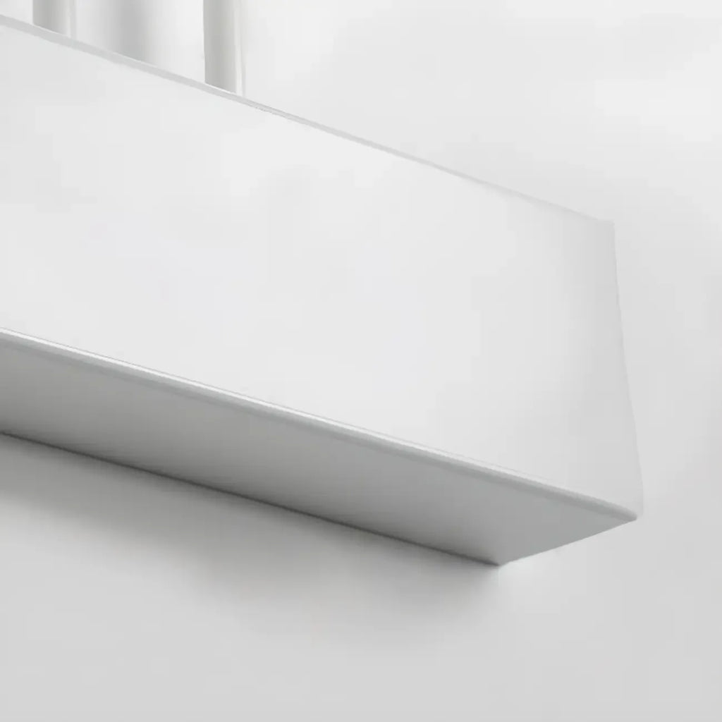 Modern White LED Bathroom Vanity Light with Wood Accent