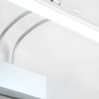 Modern White LED Bathroom Vanity Light with Wood Accent