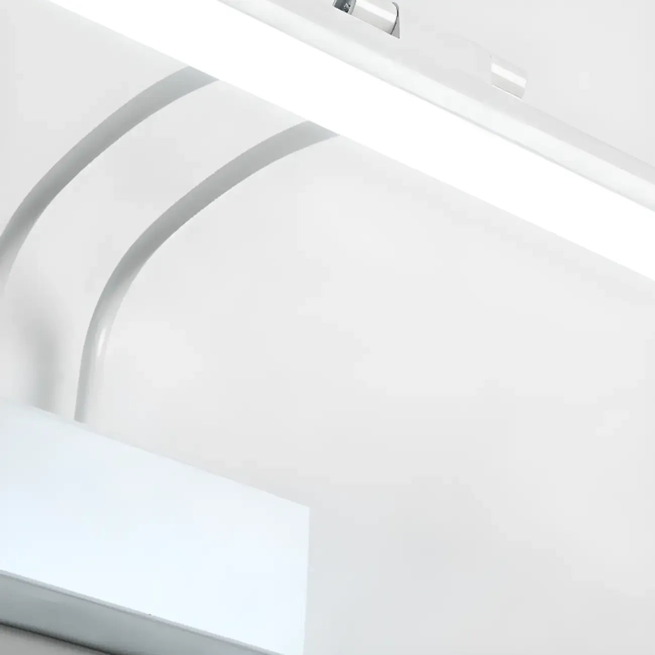 Modern White LED Bathroom Vanity Light with Wood Accent