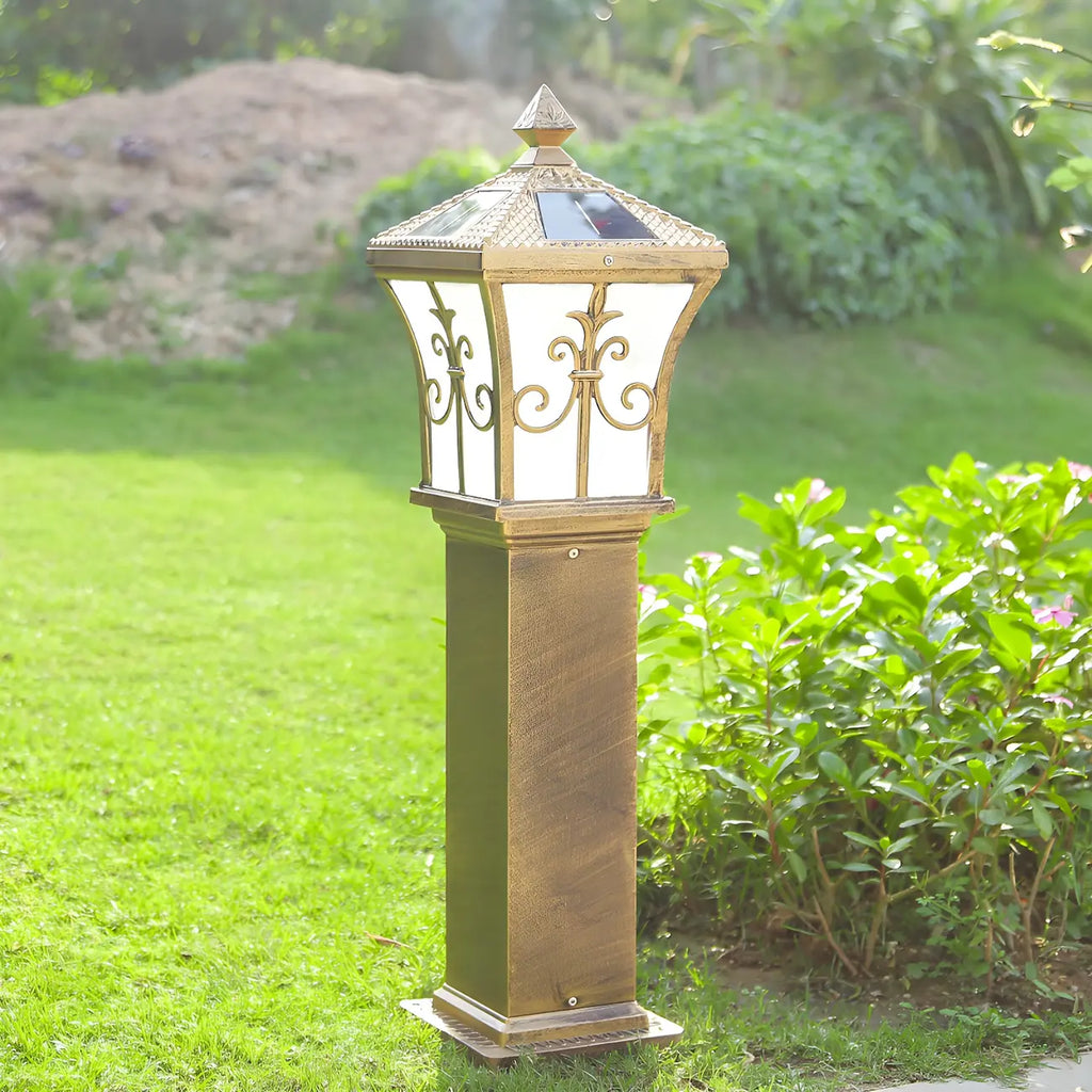 LED Rustic Metal Gold Bollard Lighting for Courtyard Path
