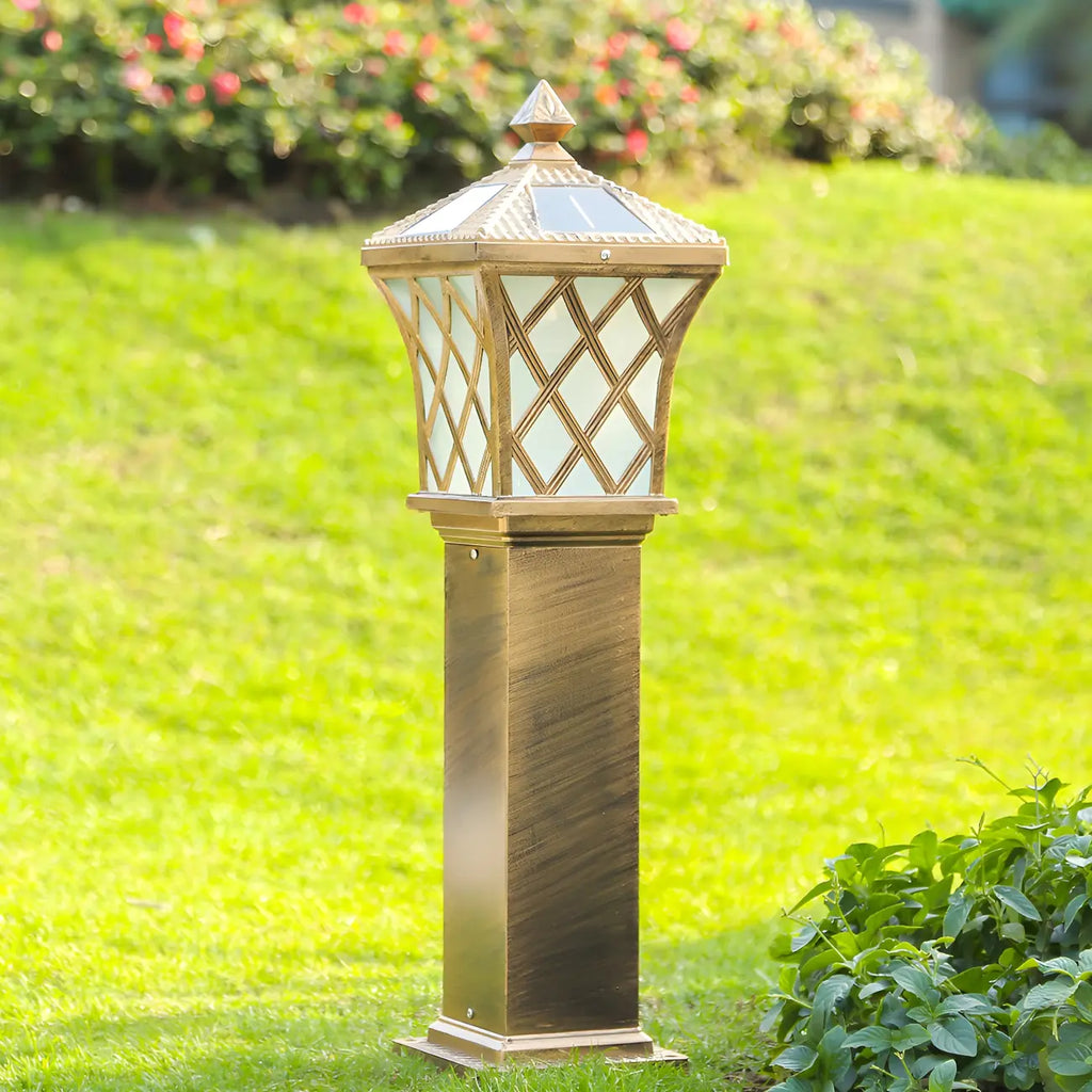 LED Rustic Metal Gold Bollard Lighting for Courtyard Path