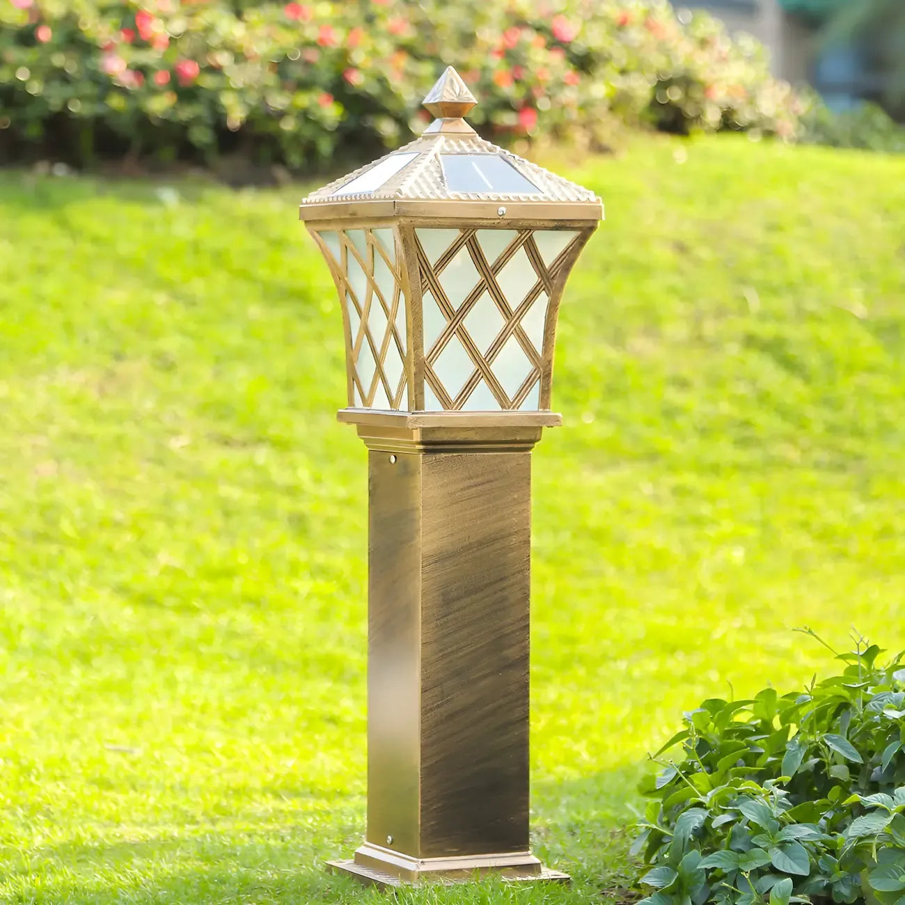 LED Rustic Metal Gold Bollard Lighting for Courtyard Path