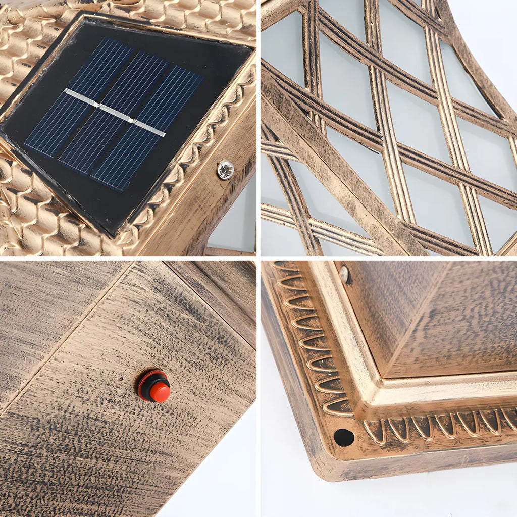 LED Rustic Metal Gold Bollard Lighting for Courtyard Path