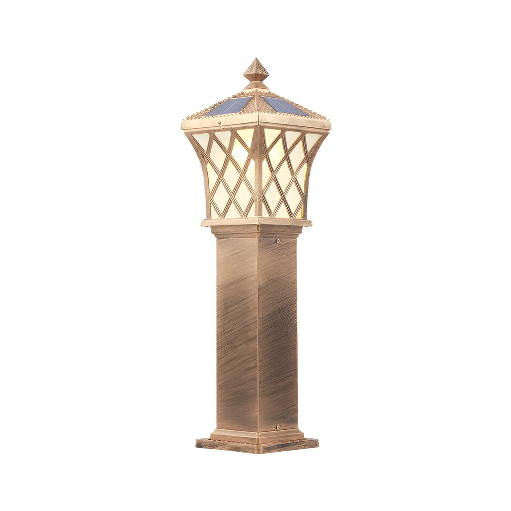 LED Rustic Metal Gold Bollard Lighting for Courtyard Path