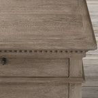 Traditional Grey Wooden Bedside Table with 3 Drawers Storage