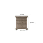 Traditional Grey Wooden Bedside Table with 3 Drawers Storage