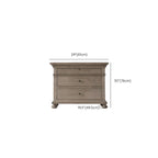 Traditional Grey Wooden Bedside Table with 3 Drawers Storage