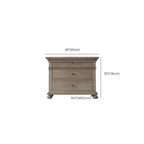 Traditional Grey Wooden Bedside Table with 3 Drawers Storage
