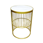 Modern Metal Bedside Table with Open Shelf in Cylindrical Shape