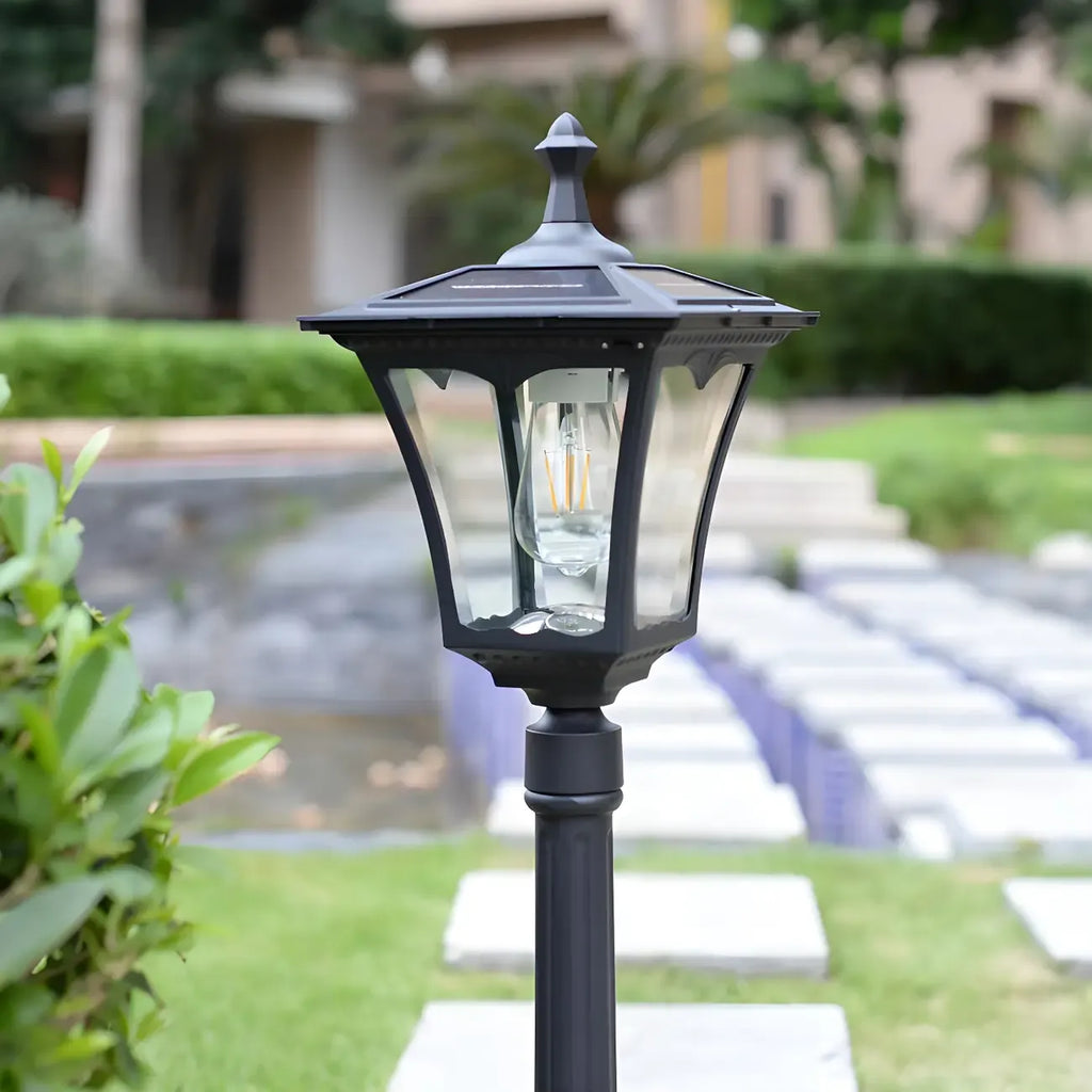 Solar LED Pagoda Bollard Light for Outdoor Landscape Lighting