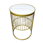 Modern Metal Bedside Table with Open Shelf in Cylindrical Shape