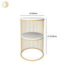Modern Metal Bedside Table with Open Shelf in Cylindrical Shape