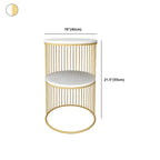 Modern Metal Bedside Table with Open Shelf in Cylindrical Shape