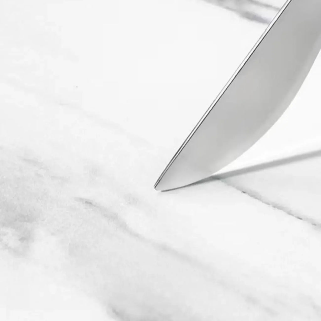 LED Lighting White Marble 3-Drawer Storage Nightstand