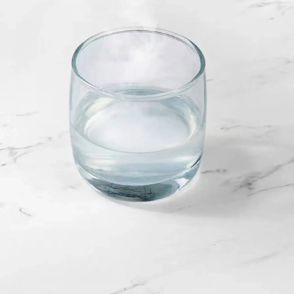 LED Lighting White Marble 3-Drawer Storage Nightstand