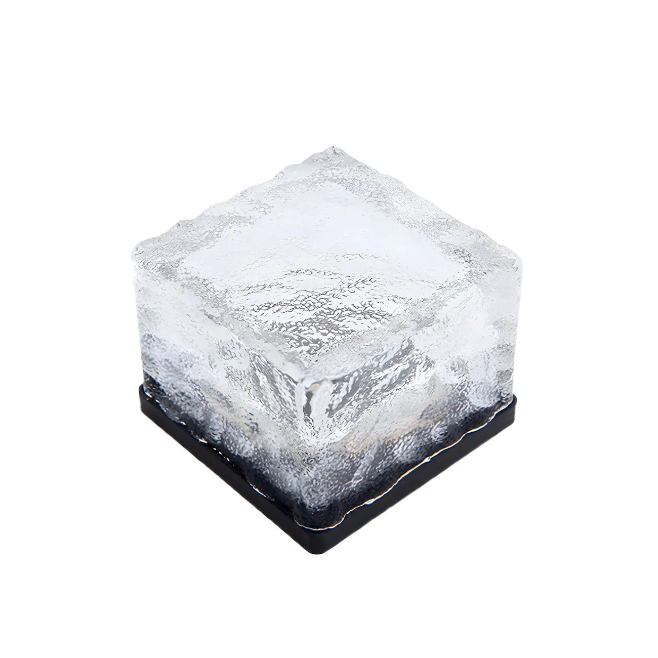 Modern Ice Block Textured Clear Glass LED Ground Light for Outdoor Garden