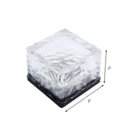 Modern Ice Block Textured Clear Glass LED Ground Light for Outdoor Garden