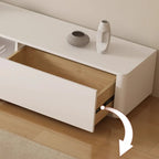 Minimalist White Wooden TV Stand with Cable Management