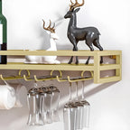 Simple Rectangle Black Wall Mounted Metal Wine Rack