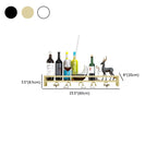 Simple Rectangle Black Wall Mounted Metal Wine Rack