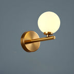 Medieval Globe Gold Vanity Light in Glass Lampshade